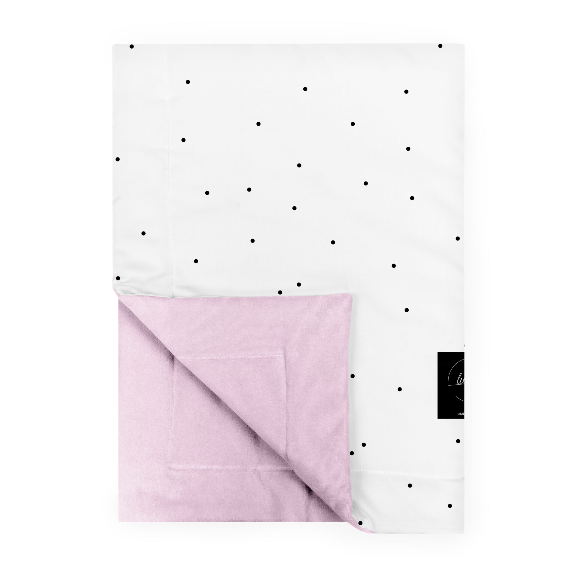 kocyk welur dots pudrowy róż 150x100