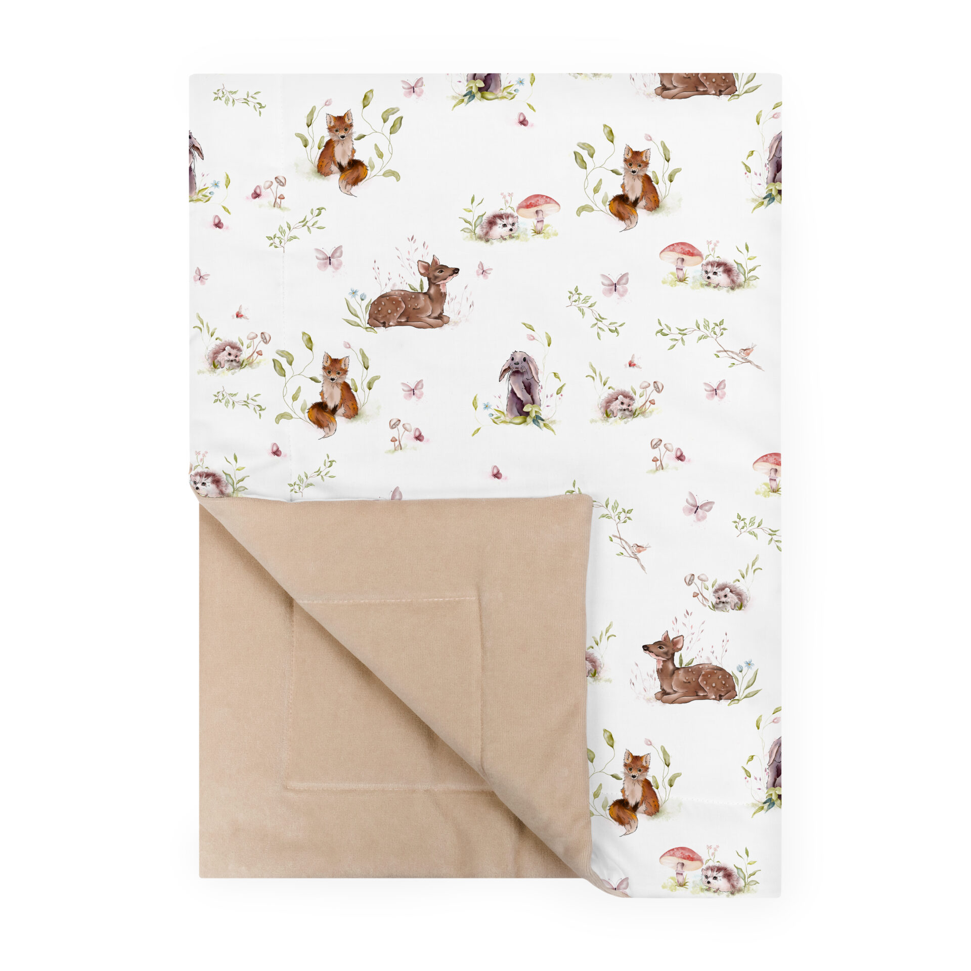 kocyk welur forest beż 150x100