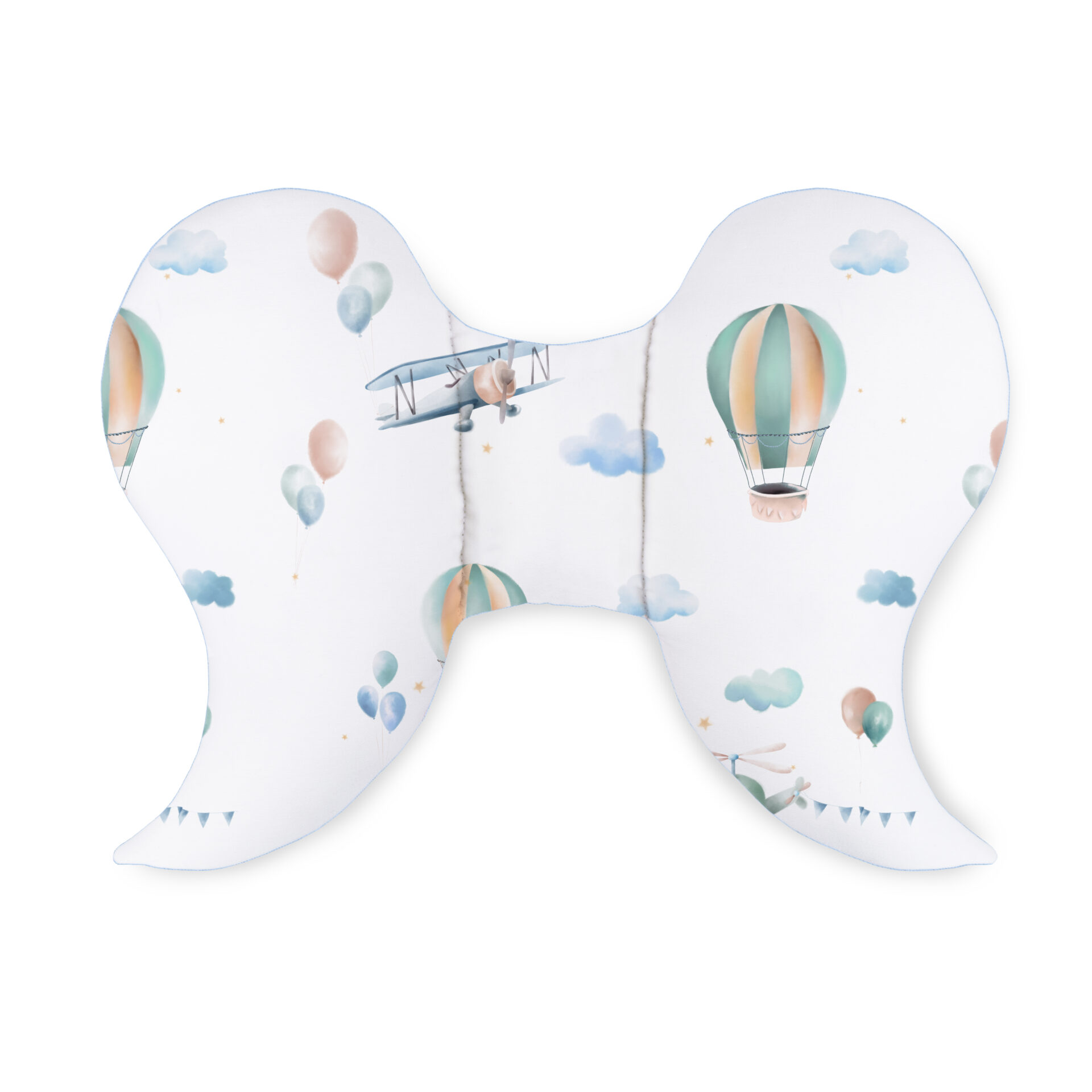 poduszka_motylek_welur balloon niebieski