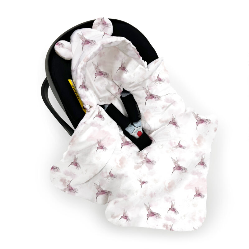 Kocyk do fotelika Pink colibri (fotelik 3-punktowy)