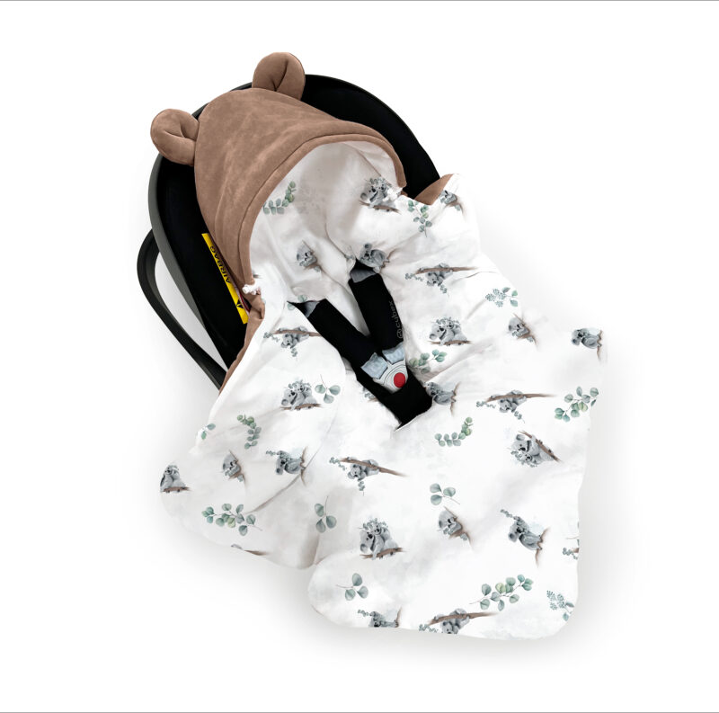 Kocyk do fotelika Coala mocha (fotelik 3-punktowy)