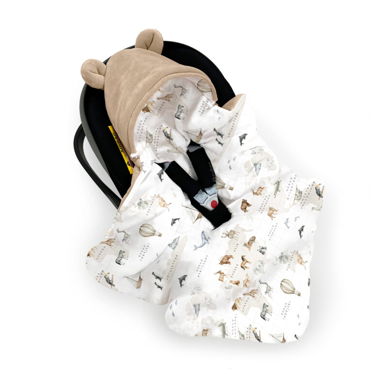 Kocyk do fotelika Around the World beżowy (fotelik 5-punktowy)