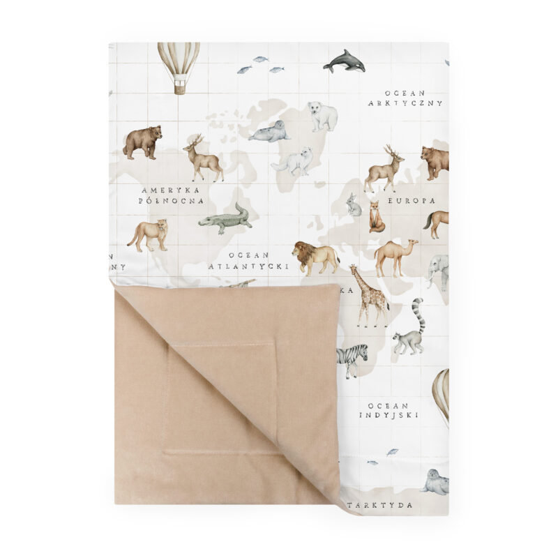 Kocyk 100×75 Around the World beżowy