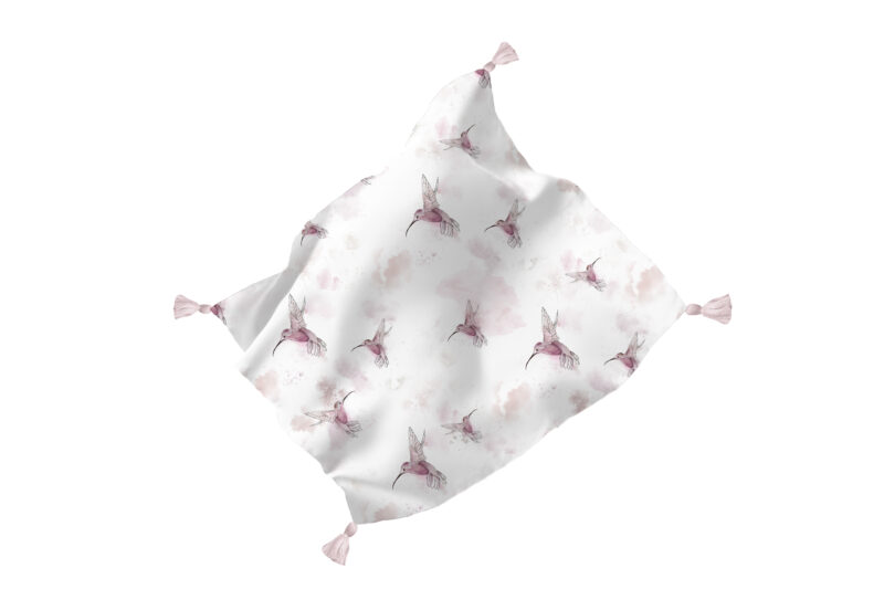 Otulacz 70×70 z chwostami Pink colibri