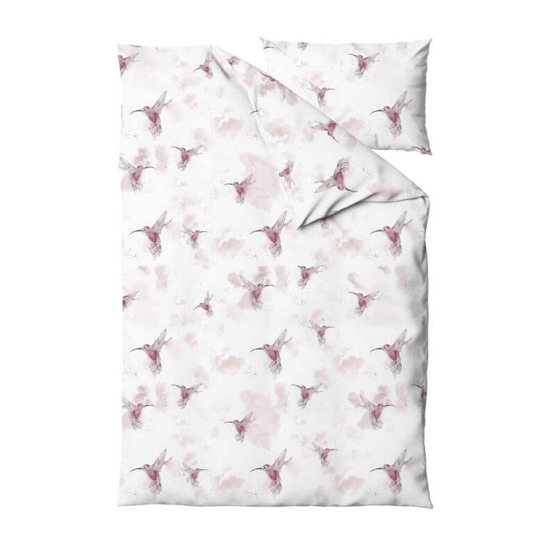 Komplet pościeli135x100+40×60 z wkładem Pink colibri