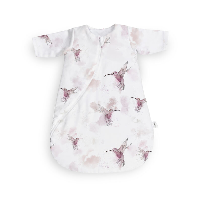 Śpiworek S z rękawkami Pink colibri