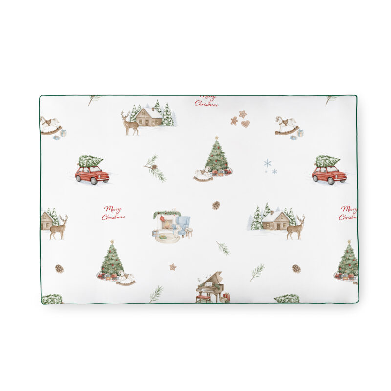 Poduszka 40×60 Merry Christmas butelkowa zieleń