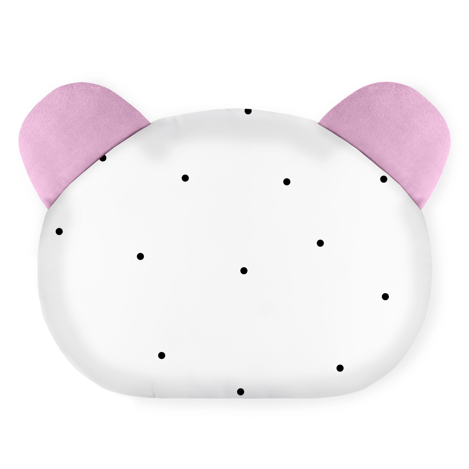 poduszka_miś_welur dots pudrowy róż