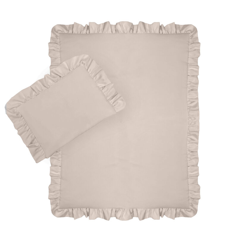 Komplet pościeli 135×100+40×60 z wkładem z falbanką beżowy