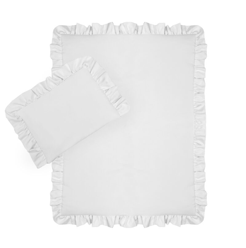 Komplet pościeli 135×100+40×60 z wkładem z falbanką biały